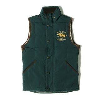 ポロラルフローレン(POLO RALPH LAUREN)の美品 POLO Ralph Lauren ポロ ラルフローレン ベスト サイズ:S ダブルポニー 裏地チェック ダウンベスト グリーン アウター ジャケット レイヤードスタイル【メンズ】【中古】(ダウンベスト)