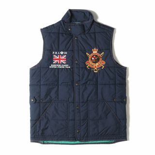 ポロラルフローレン(POLO RALPH LAUREN)の美品 POLO Ralph Lauren ポロ ラルフローレン ベスト サイズ:BOYS L(メンズM位) イギリスデザイン キルティング 中綿ベスト ネイビー 紺 トップス レイヤードスタイル【メンズ】【中古】(ベスト)