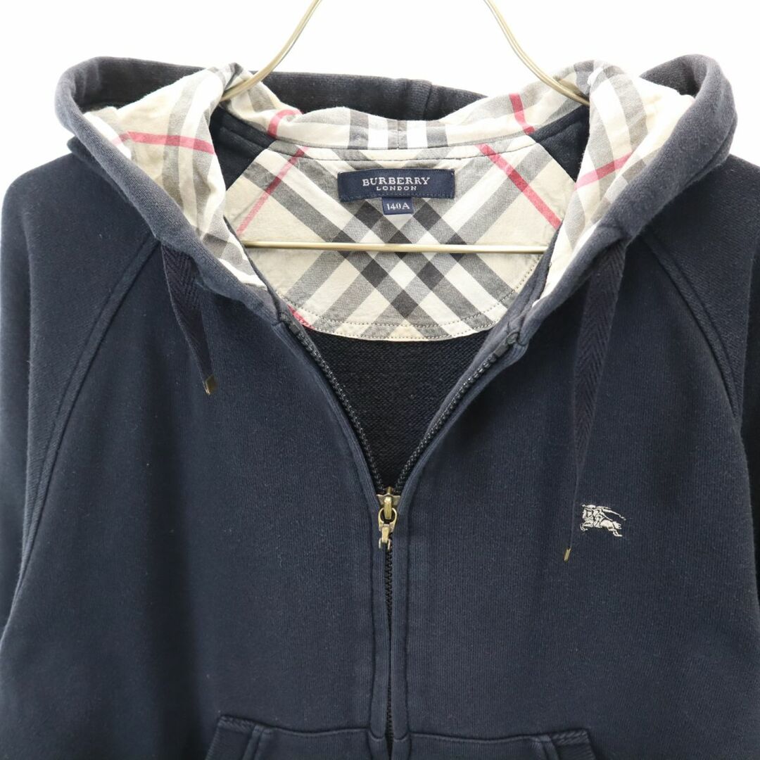 BURBERRY(バーバリー)のバーバリー 三陽商会 長袖 ジップパーカー 140A ブラック BURBERRY LONDON キッズ 古着 【240308】 キッズ/ベビー/マタニティのキッズ服男の子用(90cm~)(その他)の商品写真