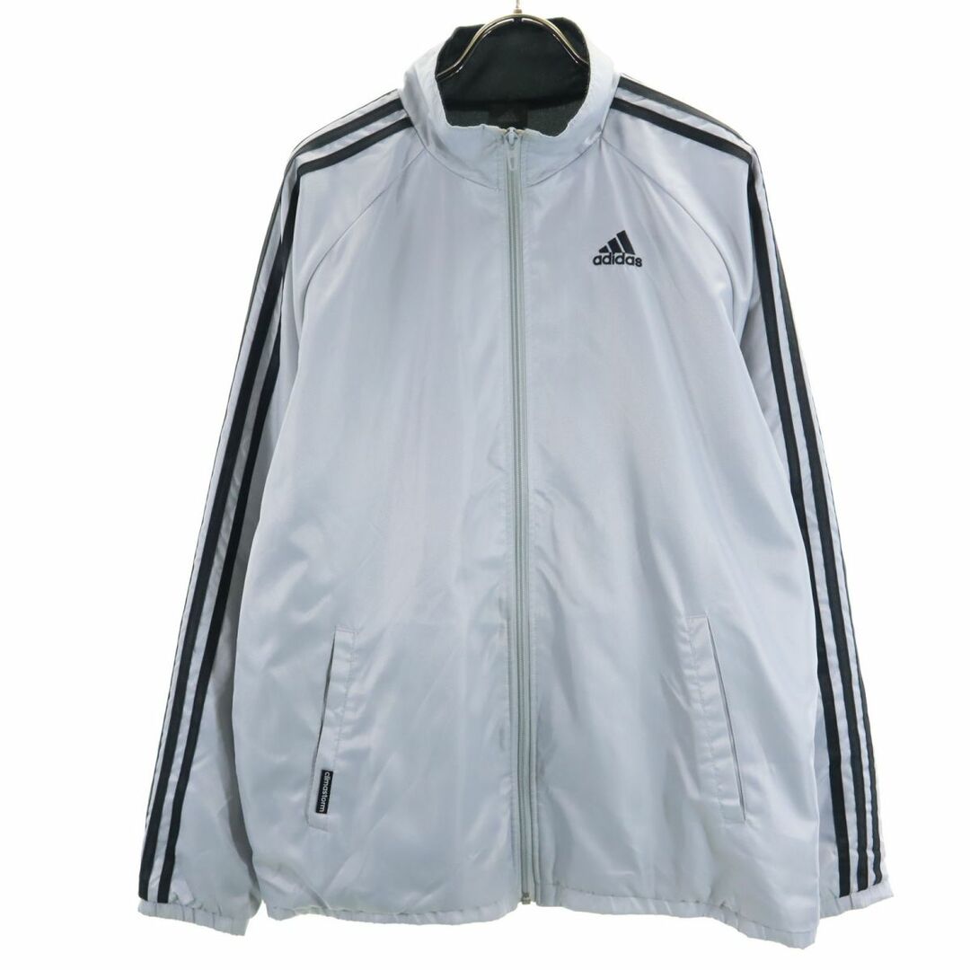 adidas(アディダス)のアディダス ウインドブレーカー 上下 セットアップ L シルバー adidas スポーツ ウォームアップ メンズ 古着 【240308】 メンズのジャケット/アウター(その他)の商品写真