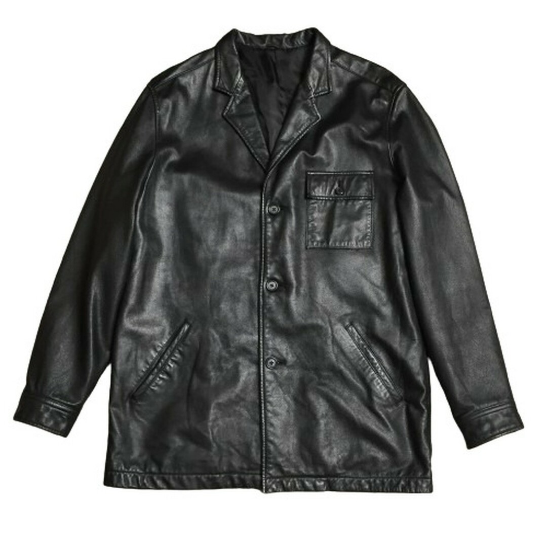 Y's(ワイズ)のY's for men レザージャケット 3B JKT 襟付き メンズ 3 Yohji Yamamoto 黒 メンズのジャケット/アウター(レザージャケット)の商品写真