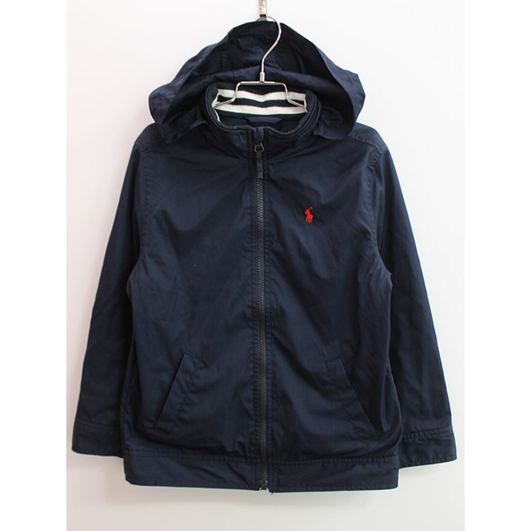 Ralph Lauren(ラルフローレン)の【値下げ!】♪ラルフローレン/Ralph Lauren♪130cm 中綿ブルゾン 紺 フード収納可【中古】子供服 キッズ kids 男の子 秋冬 501132 otr キッズ/ベビー/マタニティのキッズ服女の子用(90cm~)(ジャケット/上着)の商品写真