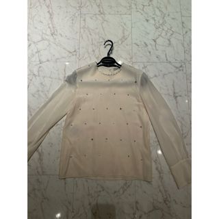 ミュウミュウ(miumiu)のビジュー付 シルクブラウス(シャツ/ブラウス(長袖/七分))