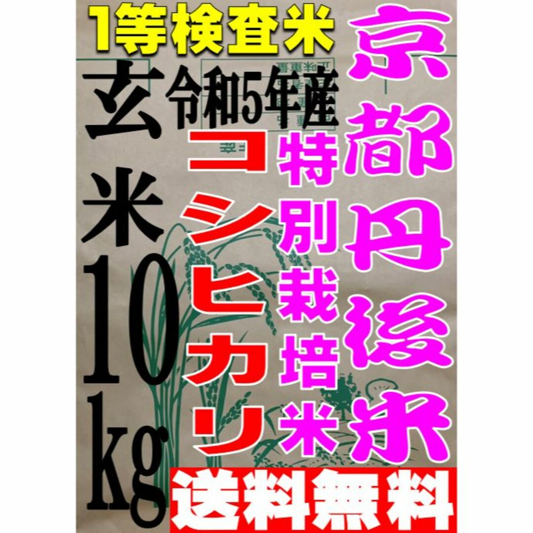 送料無料 一等検査米 特別栽培米 令和5年度産 京都 丹後 コシヒカリ 10kg 食品/飲料/酒の食品(米/穀物)の商品写真