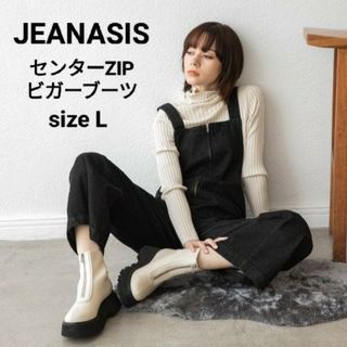 ジーナシス(JEANASIS)のJEANASIS センターZIPビガーブーツ アイボリー sizeL(ブーツ)