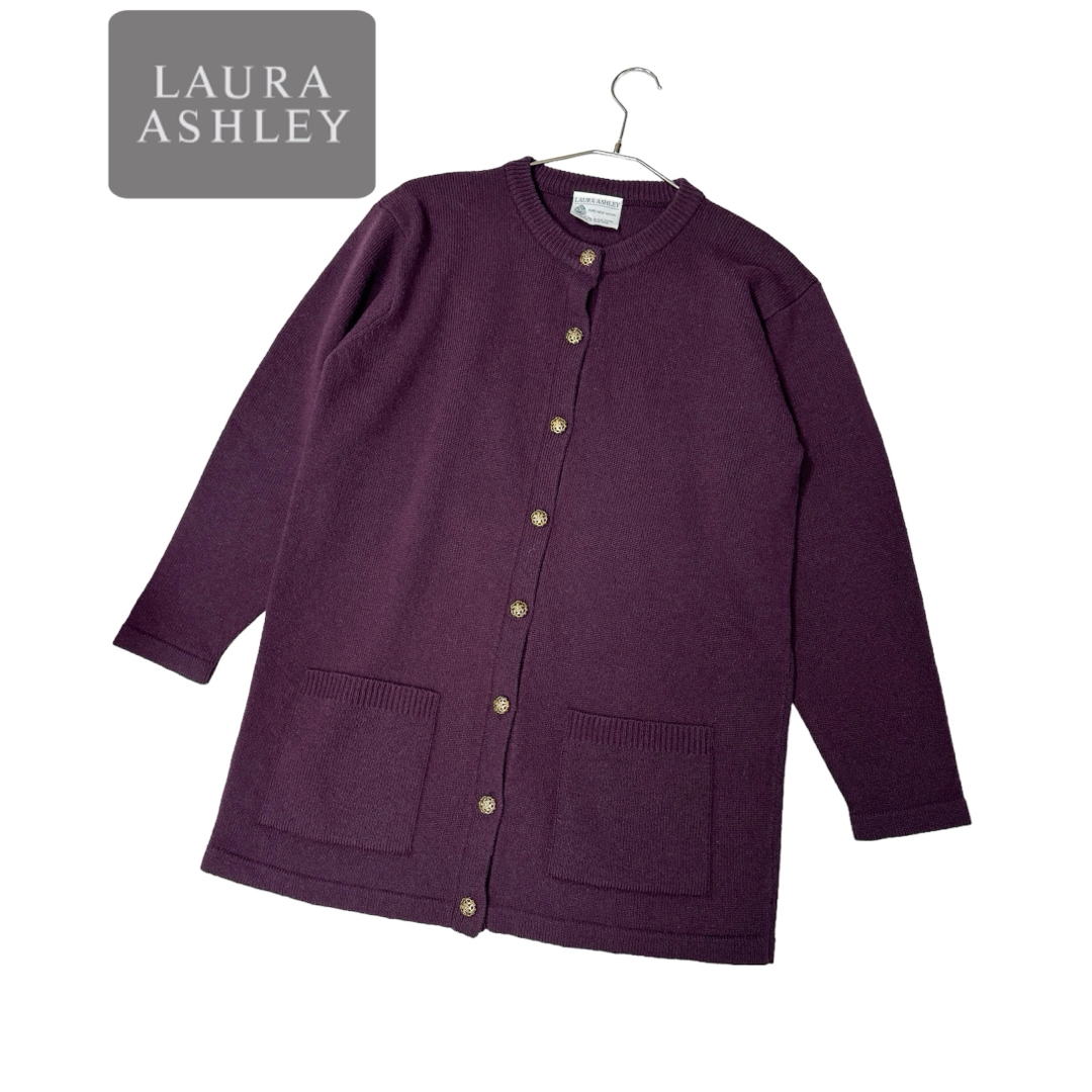 LAURA ASHLEY(ローラアシュレイ)のLaura Ashley 英国製 オーバーサイズニットカーディガン 金ボタン レディースのトップス(カーディガン)の商品写真