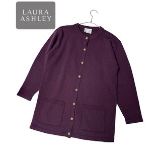 ローラアシュレイ(LAURA ASHLEY)のLaura Ashley 英国製 オーバーサイズニットカーディガン 金ボタン(カーディガン)