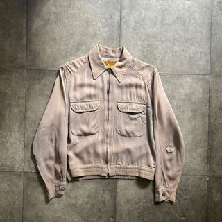 50s60s windbreaker ギャバジャン 36-38 ピンクベージュ(ブルゾン)