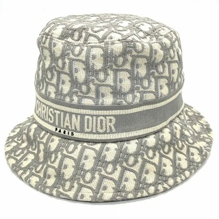 ディオール(Dior)のDior ディオール 帽子 オブリーク バケットハット ロゴ ファッションアイテム サイズ57 11DOB923I132 コットン    グレー ユニセックス【中古品】(その他)
