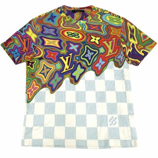 ルイヴィトン(LOUIS VUITTON)のLOUIS VUITTON ルイヴィトン 半袖Ｔシャツ プリンテッドダミエLVTシャツ クルーネック トップス 服 アパレル RM211 NPG HKY74W M 1A8P14 マルチカラー コットン    メンズ 春 夏 美品【中古品】(Tシャツ/カットソー(半袖/袖なし))