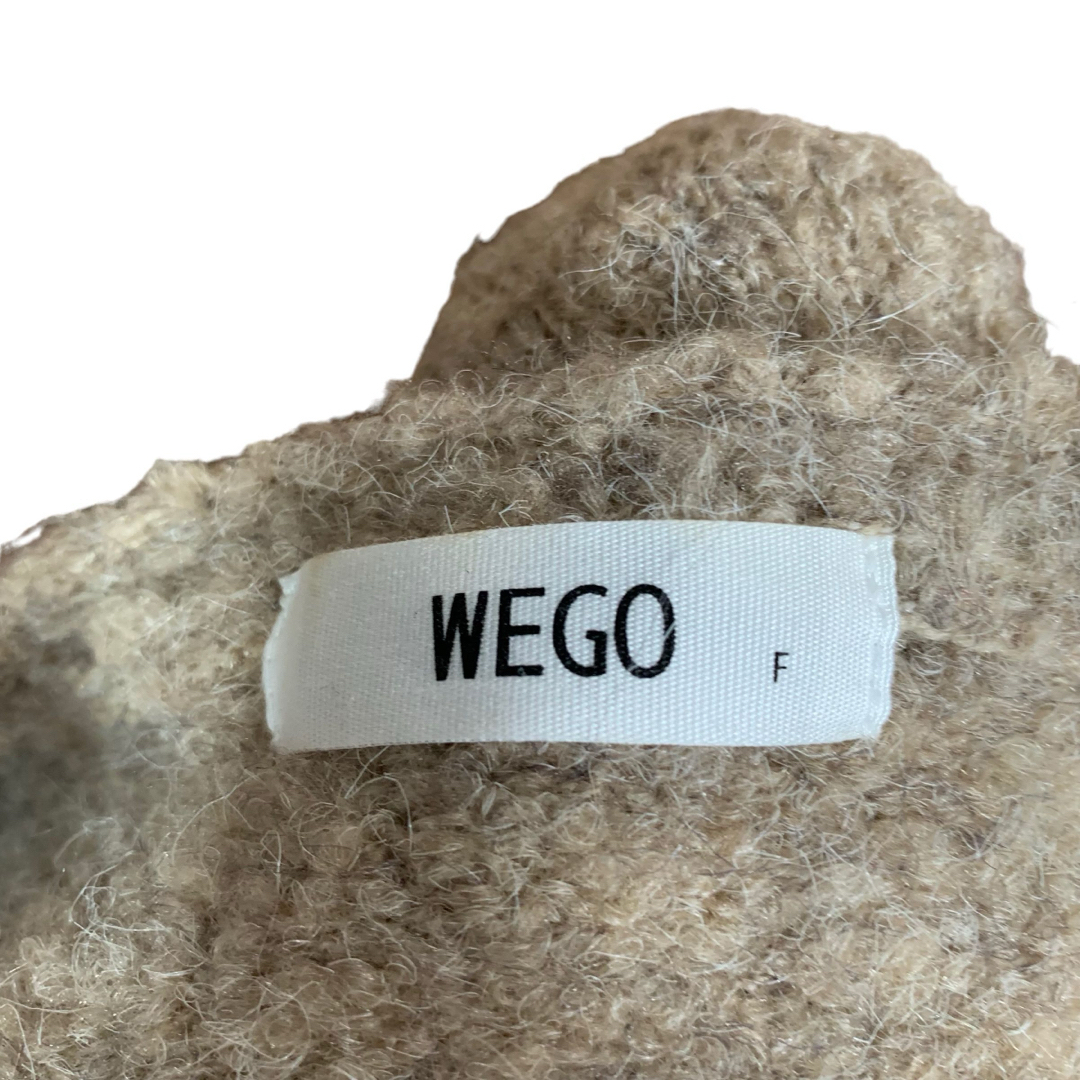 WEGO(ウィゴー)のWEGO ウィゴー ロングニット コート フリーサイズ 茶色 ブラウン 長袖 レディースのジャケット/アウター(ロングコート)の商品写真