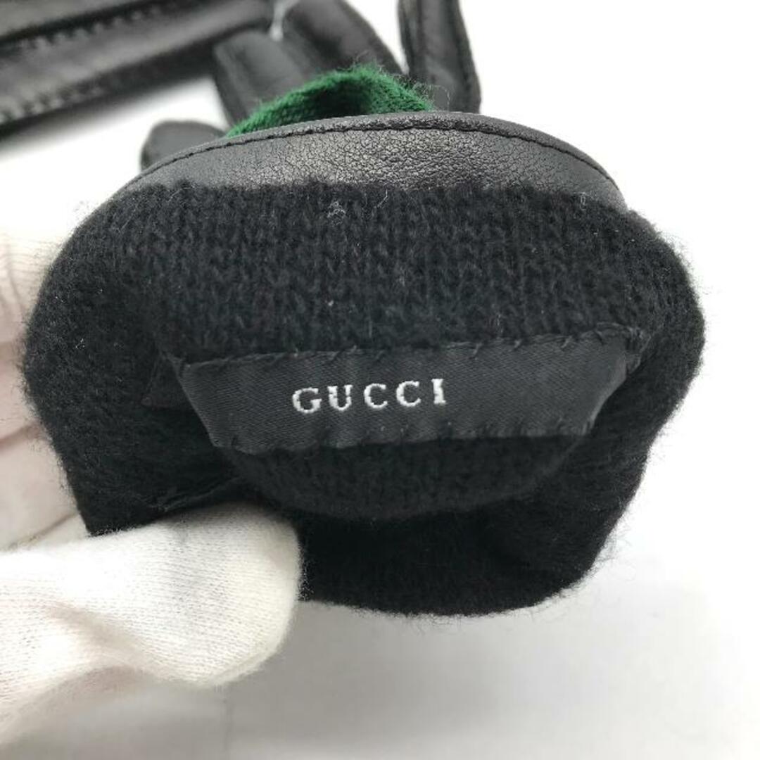 Gucci(グッチ)の美品 GUCCI グッチ グローブ レザー シェリー ライン 手袋 ブラック レディース a2331 レディースのファッション小物(手袋)の商品写真