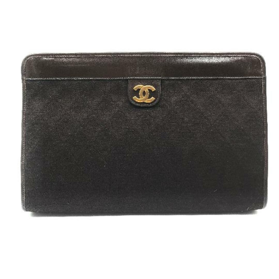 CHANEL(シャネル)の美品 CHANEL シャネル ココマーク マトラッセ コットンジャージ クラッチ バッグ ブラウン a2687 レディースのバッグ(クラッチバッグ)の商品写真