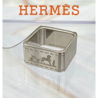 エルメス(Hermes)のHERMES エルメス ボルデュック スカーフリング 馬車柄 シルバー (バンダナ/スカーフ)