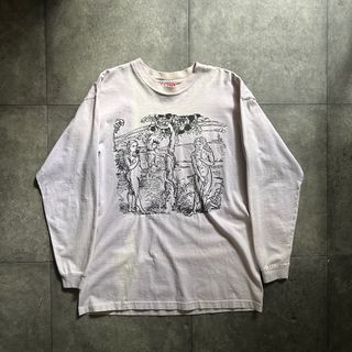 90s qtees キューティーズ ロンt USA製 L ライトピンク(Tシャツ/カットソー(七分/長袖))