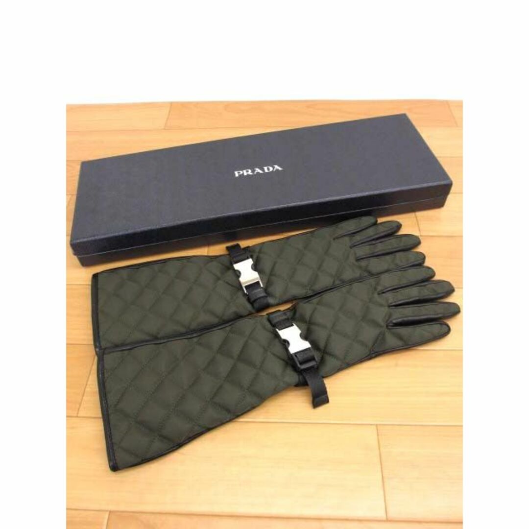 PRADA(プラダ)の美品 プラダ 1GG102 ナイロン×ラムスキン ロンググローブ レディースのファッション小物(手袋)の商品写真