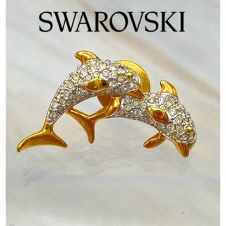 スワロフスキー(SWAROVSKI)のSWAROVSKI スワロフスキー　イルカモチーフ ピンブローチ (ブローチ/コサージュ)