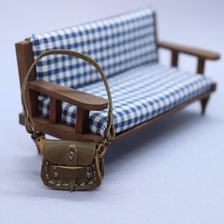 [ミニチュア]本革ショルダーバッグ　カーキ[ハンドメイド](ミニチュア)