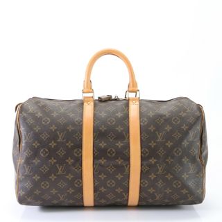 LOUIS VUITTON - 美品 ルイヴィトン モノグラム キーポル45 M41428 レザー ボストン バッグ トート 出張 旅行 トランク ブラウン メンズ EEM R13-2