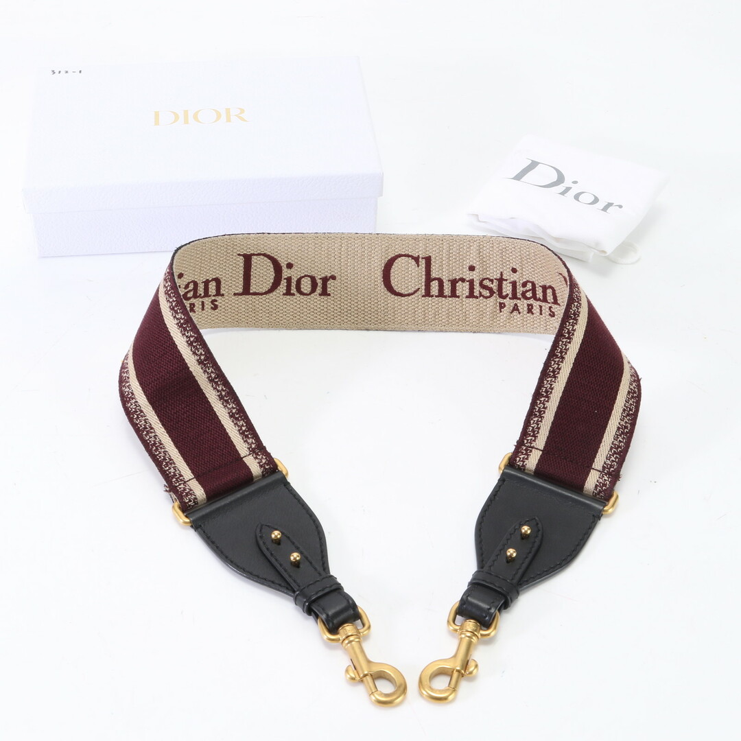 Christian Dior(クリスチャンディオール)の新品同様 クリスチャンディオール ショルダーストラップ バッグ 用 アクセサリー ボルドー ロゴ メンズ レディース EEM R13-5 メンズのバッグ(その他)の商品写真