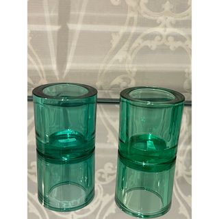 イッタラ(iittala)の【③超レア　イッタラ　kivi キビ　モンドングリーン＆ライトグリーン　セット】(置物)