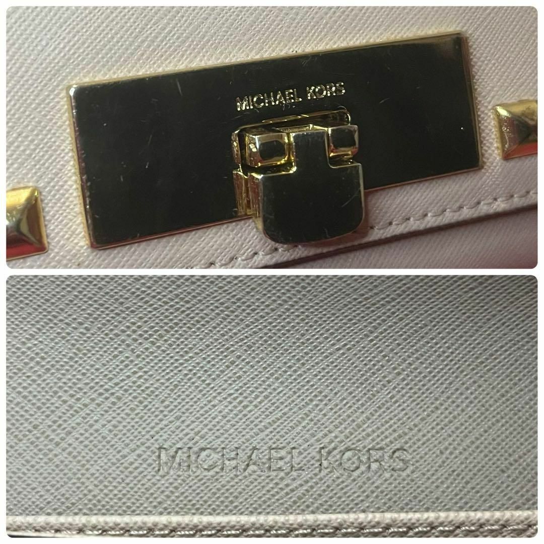 Michael Kors(マイケルコース)のMICHAEL KORS マイケルコース　ゴールドスタッズ　レザー　長財布 レディースのファッション小物(財布)の商品写真