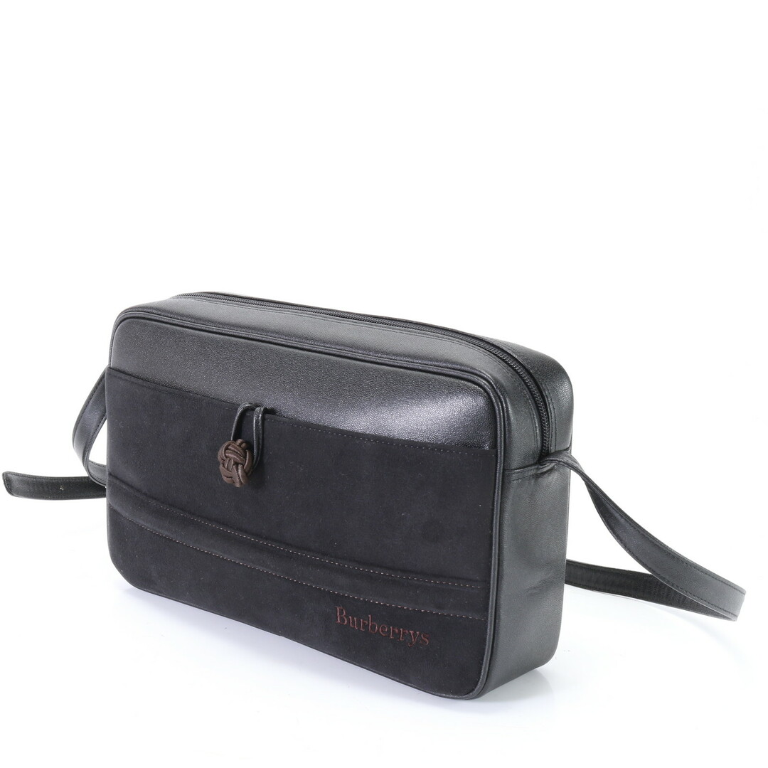 BURBERRY(バーバリー)の極美品 バーバリー ノバ チェック レザー ショルダーバッグ 斜め掛け メッセンジャー ブラック 黒 メンズ レディース EHM R10-7 メンズのバッグ(ショルダーバッグ)の商品写真