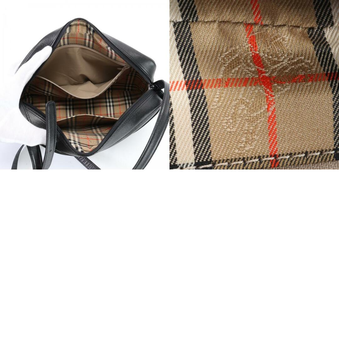 BURBERRY(バーバリー)の極美品 バーバリー ノバ チェック レザー ショルダーバッグ 斜め掛け メッセンジャー ブラック 黒 メンズ レディース EHM R10-7 メンズのバッグ(ショルダーバッグ)の商品写真