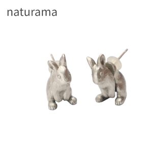 naturama ナチュラマ  うさぎピアス マットシルバー 真鍮製(ピアス)