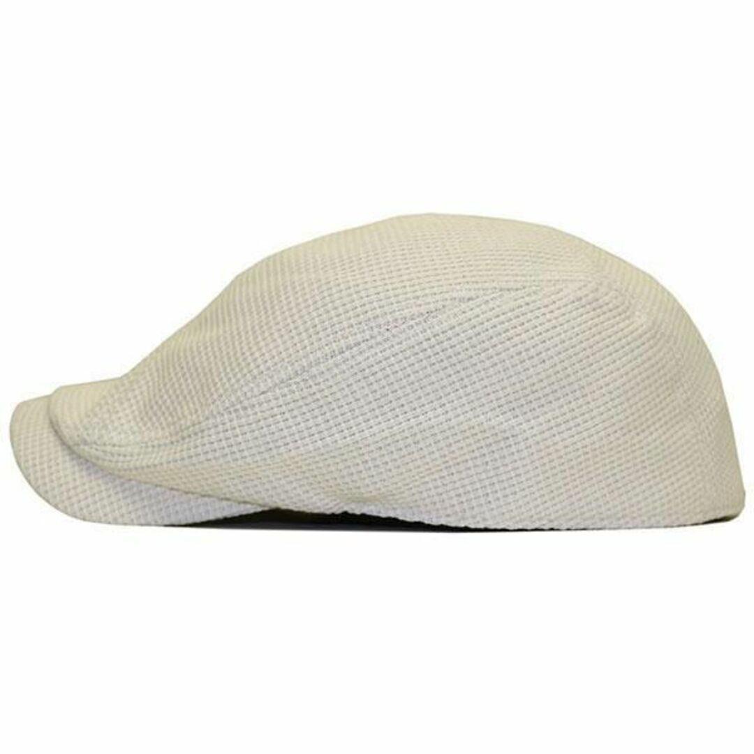 ハンチング 帽子 メンズ レディース ハンチングワッフル 普通サイズ　アイボリー メンズの帽子(ハンチング/ベレー帽)の商品写真