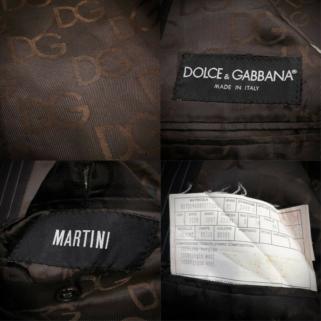 DOLCE&GABBANA(ドルチェアンドガッバーナ)のDOLCE&GABBANA MARTINI ナローラペルストライプ2Bテーラードジャケット ブレザー D&G ロゴ ドルチェアンドガッバーナ メンズのジャケット/アウター(テーラードジャケット)の商品写真