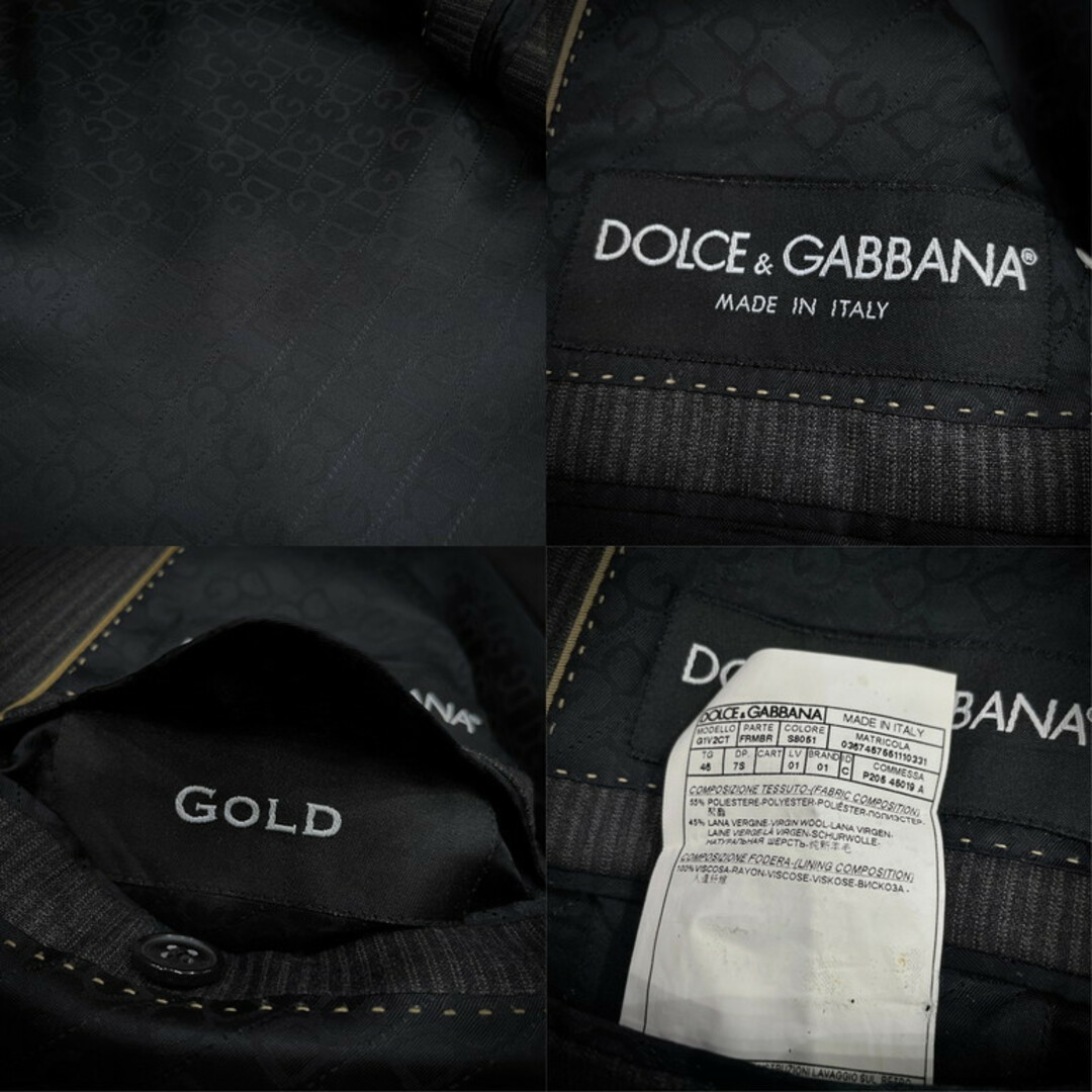 DOLCE&GABBANA(ドルチェアンドガッバーナ)のDOLCE&GABBANA GOLD ナローラペルストライプ1Bテーラードジャケット ブレザー D&G ロゴ ドルチェアンドガッバーナ メンズ メンズのジャケット/アウター(テーラードジャケット)の商品写真