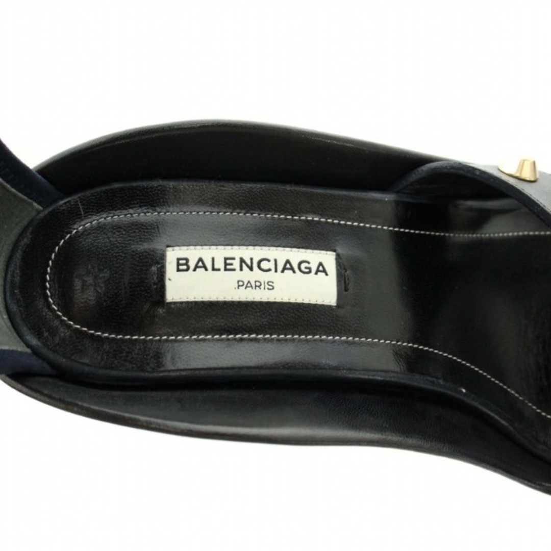 Balenciaga(バレンシアガ)のバレンシアガ サンダル アンクルストラップ ウエッジソール スタッズ 36 紺 レディースの靴/シューズ(サンダル)の商品写真