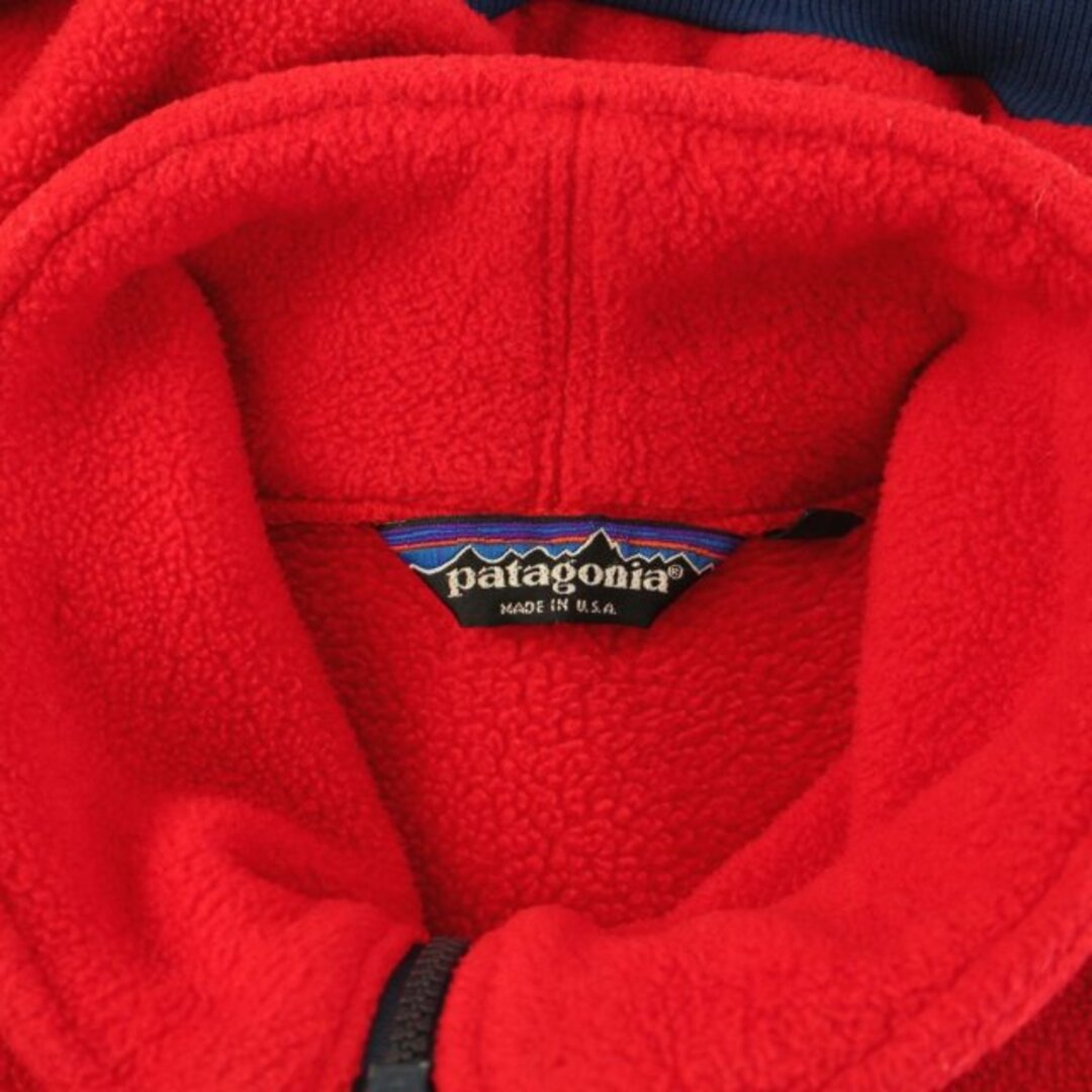 patagonia(パタゴニア)のPatagonia USA製 フリースジャケット ボア ロゴ刺繍 M 赤 メンズのジャケット/アウター(ブルゾン)の商品写真