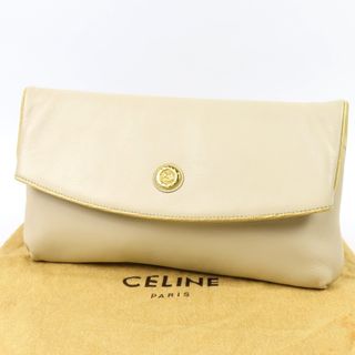 セリーヌ(celine)の極美品 CELINE セリーヌ セカンドバッグ 馬車金具 ヴィンテージ クラッチバッグ レザー アイボリー レディース【中古】(クラッチバッグ)