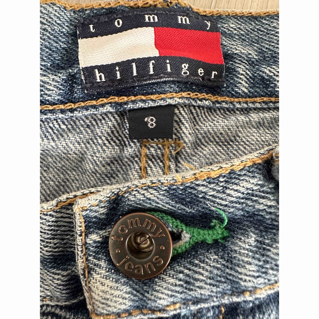 TOMMY HILFIGER(トミーヒルフィガー)のアメリカ購入トミーヒルフィガー 8デニム古着ヴィンテージ  ラルフ　フラッグ キッズ/ベビー/マタニティのキッズ服女の子用(90cm~)(スカート)の商品写真