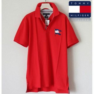 トミーヒルフィガー(TOMMY HILFIGER)の新品タグ付き【トミーヒルフィガー】フラッグ刺繍 ポロシャツ L(ポロシャツ)