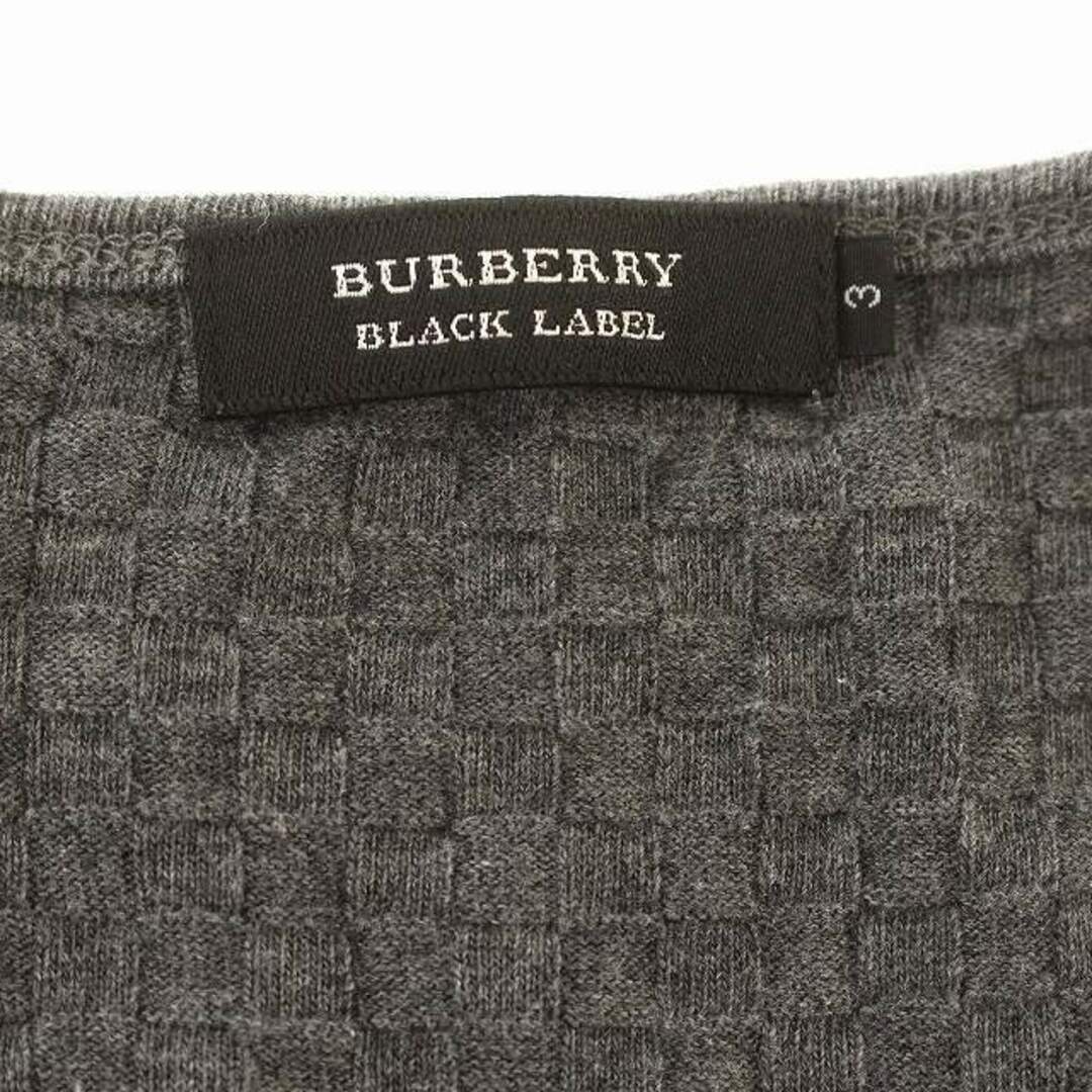 BURBERRY BLACK LABEL(バーバリーブラックレーベル)のBURBERRY BLACK LABEL ロンT Vネック 長袖 3 グレー メンズのトップス(Tシャツ/カットソー(七分/長袖))の商品写真