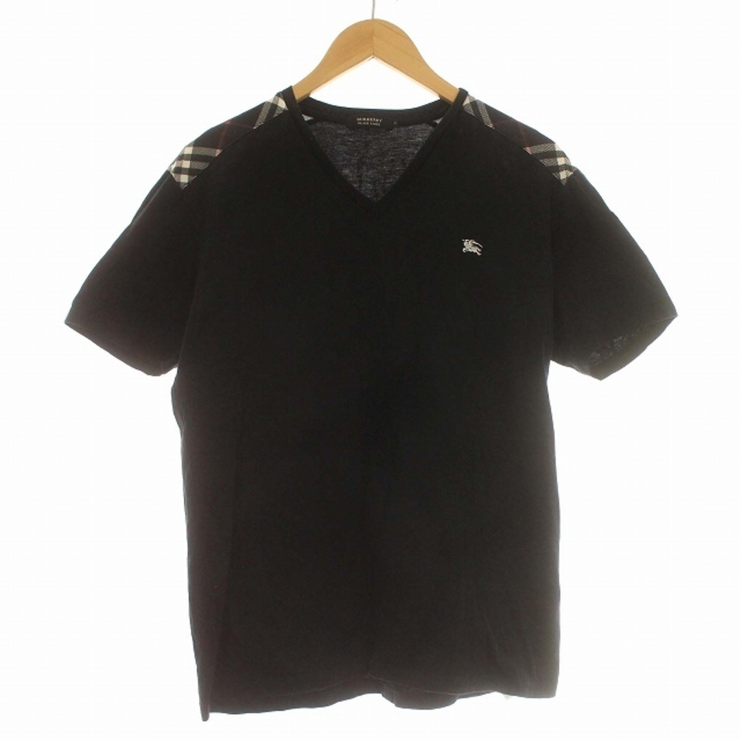 BURBERRY BLACK LABEL(バーバリーブラックレーベル)のBURBERRY BLACK LABEL Tシャツ 半袖 Vネック 3 黒 メンズのトップス(Tシャツ/カットソー(半袖/袖なし))の商品写真