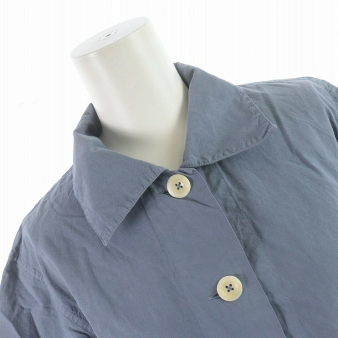 マーガレットハウエル シャツ ブラウス レギュラーカラー 半袖 S くすみブルー レディースのトップス(シャツ/ブラウス(半袖/袖なし))の商品写真