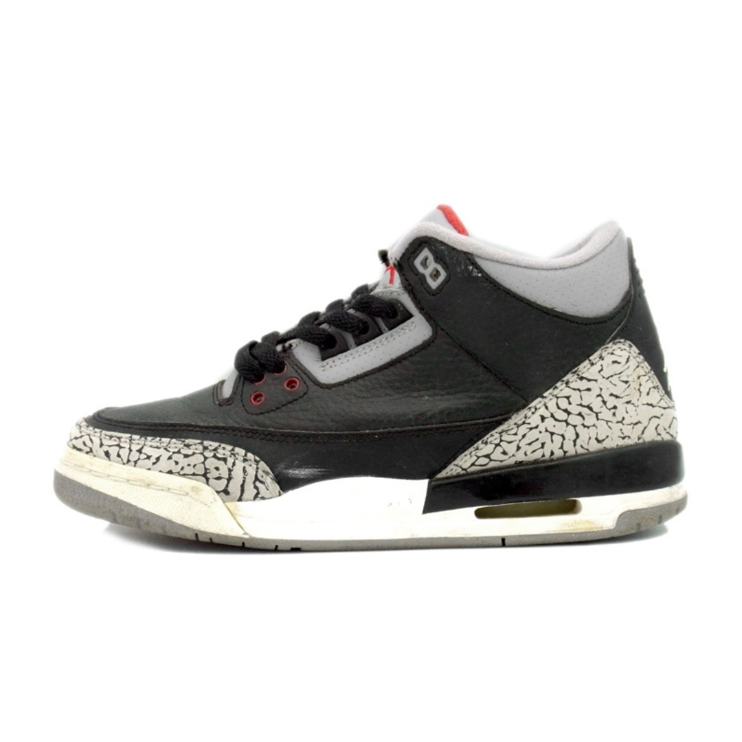 ナイキ NIKE ■ 【 GS AIR JORDAN 3 RETRO Black Cement 398614 010 】 GS エア ジョーダン 3  レトロ ブラック セメント 2011 スニーカー f21167 | フリマアプリ ラクマ