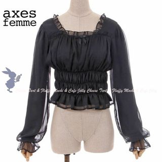 axes femme POETIQUE - axes femme POETIQUE シアーギャザーブラウス 黒