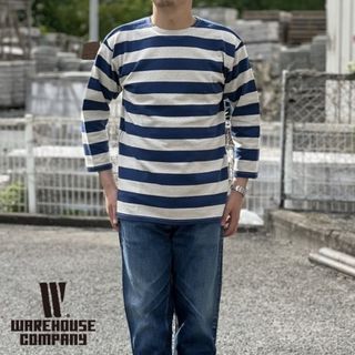 ウエアハウス(WAREHOUSE)の★日本製 WAREHOUSE 7分袖 2インチ ボーダー Tシャツ カットソー(Tシャツ/カットソー(七分/長袖))