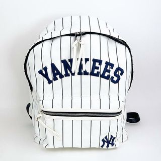 MLB ヤンキース NY バックパック (アイボリー×ネイビー) ストライプ リュックサック バッグ(リュック/バックパック)