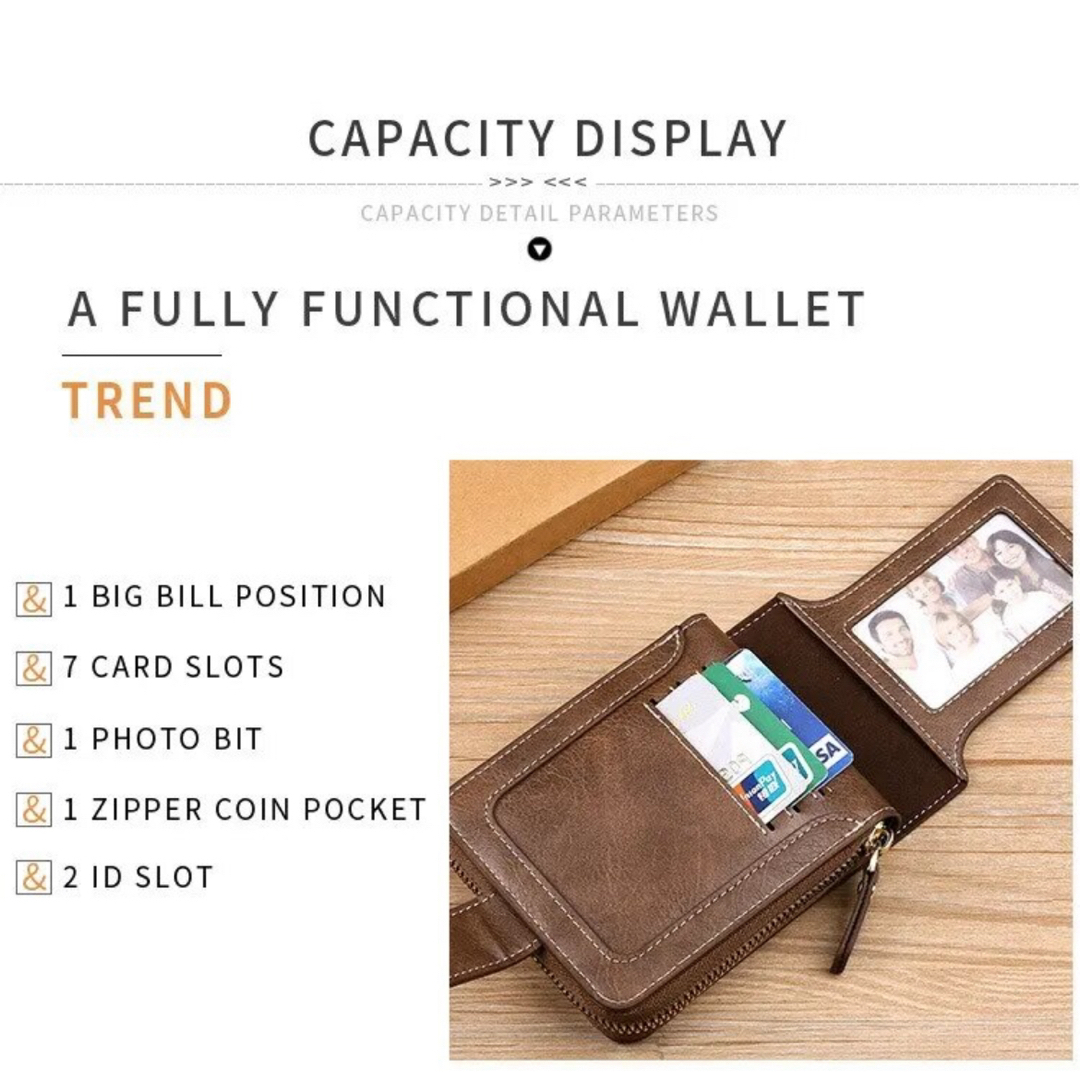 財布 ミニ財布 ブラウン カードケース コインケース シンプル レザーウォレット メンズのファッション小物(折り財布)の商品写真