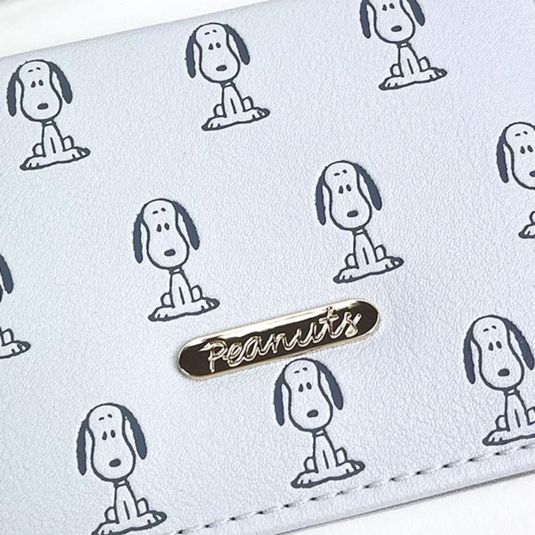 SNOOPY(スヌーピー)のスヌーピー オープンパスケース エンボスボディ おすわり グレー ICカード 定期入れ SNOOPY レディースのファッション小物(パスケース/IDカードホルダー)の商品写真