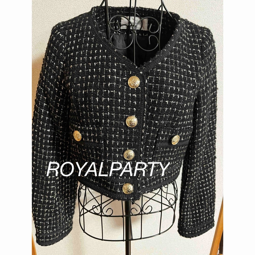 ROYAL PARTY(ロイヤルパーティー)のROYALPARTYツイードジャケット レディースのジャケット/アウター(ノーカラージャケット)の商品写真