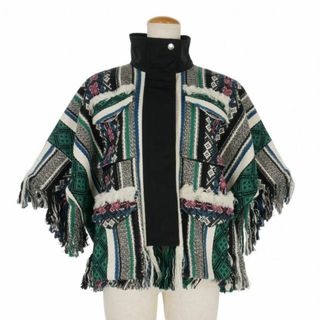 サカイ(sacai)のサカイ sacai 22SS ラグジャガードブルゾン フリンジ ジャケット 1(ブルゾン)