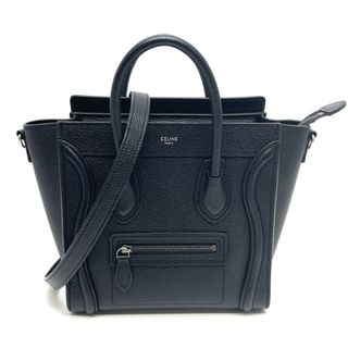 セリーヌ(celine)のセリーヌ ラゲージ ナノ ドラムドカーフスキン バッグ トートバッグ ショルダーバッグ ブラック(トートバッグ)