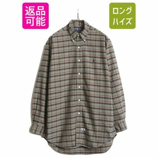 ラルフローレン(Ralph Lauren)の90s ラルフローレン チェック 長袖 ボタンダウン シャツ メンズ S / 90年代 オールド ポロ コットン ポニー刺繍 長袖シャツ マルチカラー(シャツ)